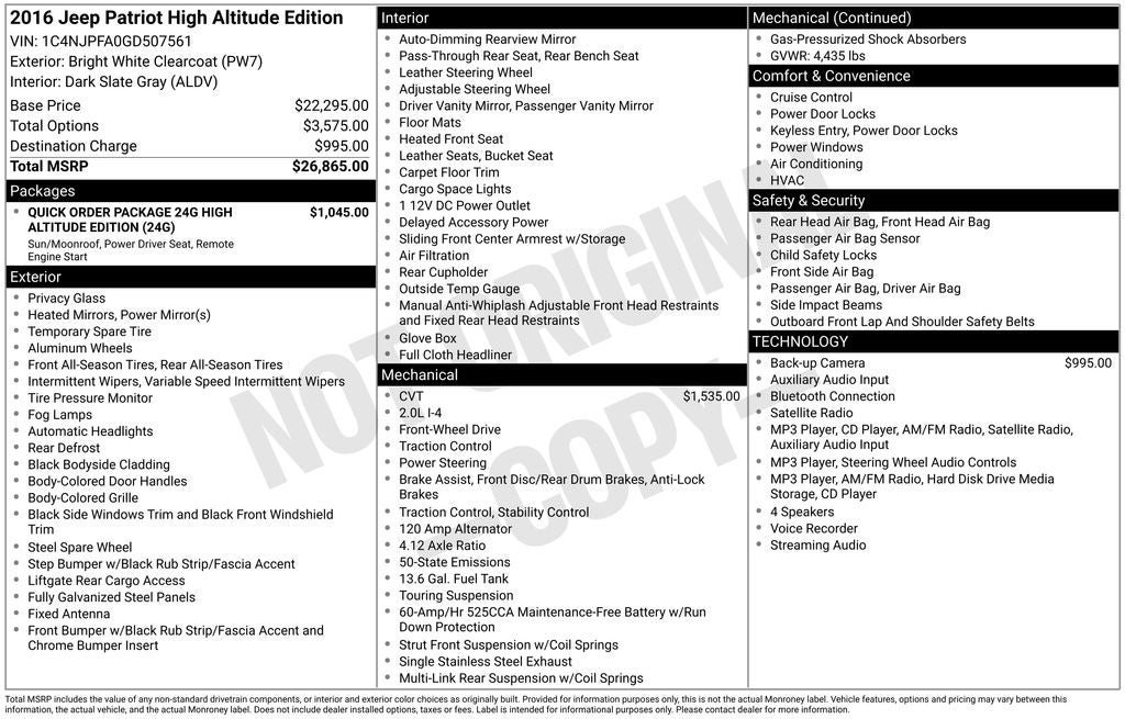 2016 Jeep Patriot Latitude