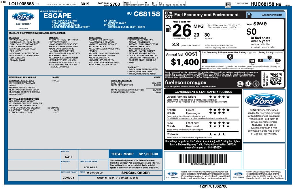 2017 Ford Escape SE