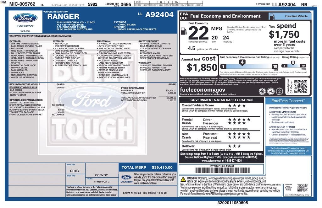 2020 Ford Ranger XLT