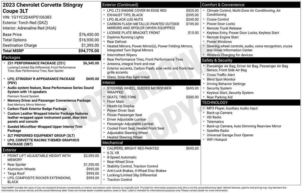 2023 Chevrolet Corvette Stingray 3LT