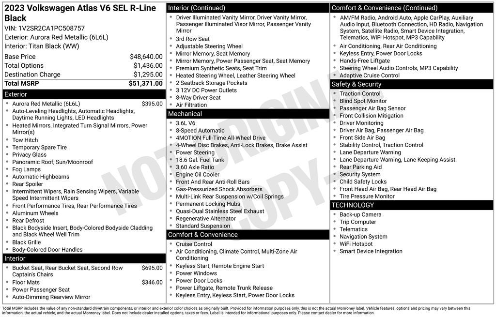 2023 Volkswagen Atlas 3.6L V6 SEL R-Line