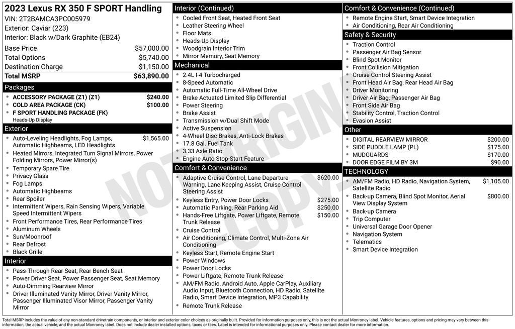 2023 Lexus RX 350 F Sport Handling