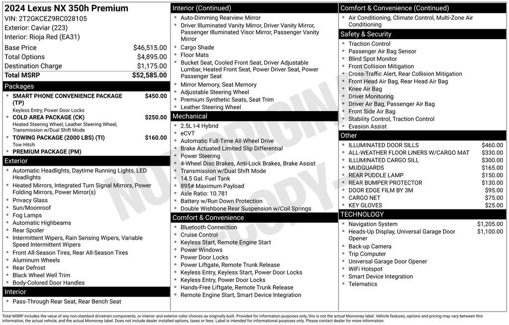 2024 Lexus NX 350h Premium