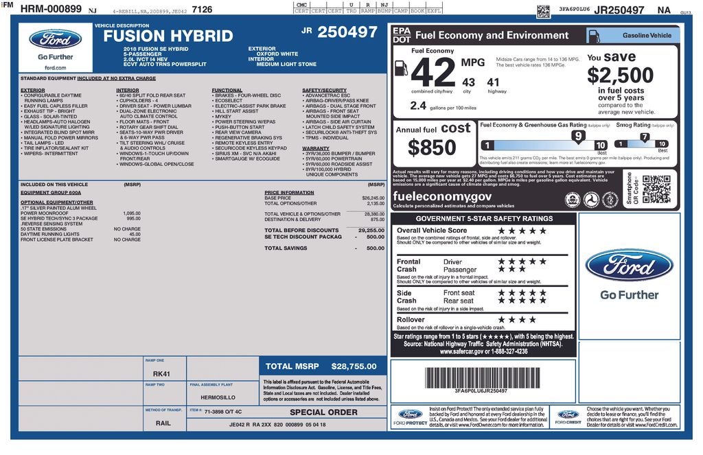 2018 Ford Fusion SE