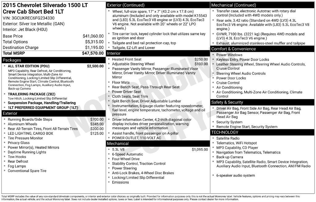 2015 Chevrolet Silverado 1500 LT LT1