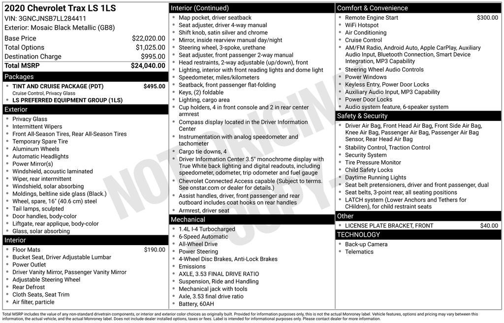2020 Chevrolet Trax LS