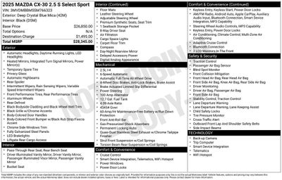 2025 Mazda Mazda CX-30 2.5 S Select Sport