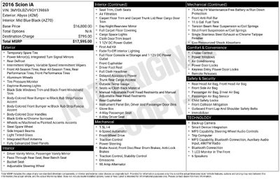 2016 Scion SCION iA Base