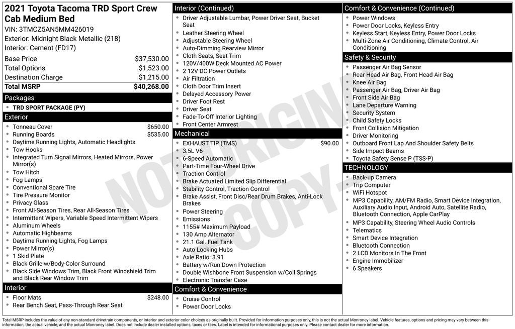 2021 Toyota Tacoma TRD Sport V6