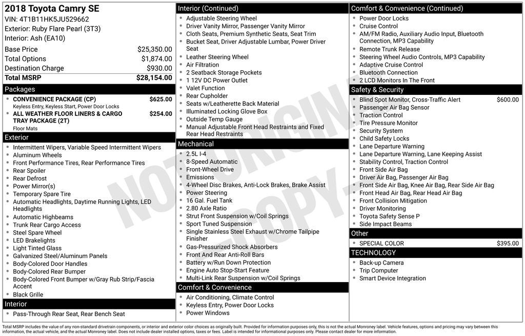 2018 Toyota Camry SE