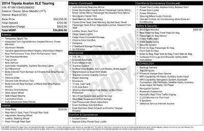 2014 Toyota Avalon XLE Touring