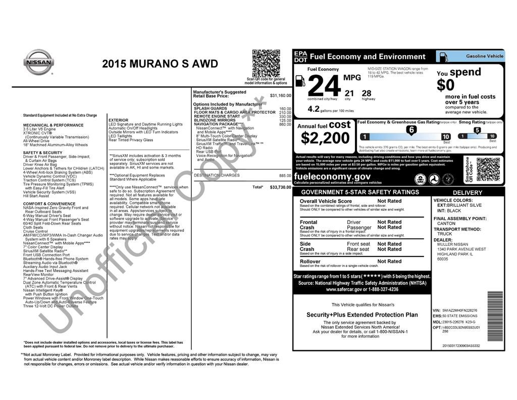 2015 Nissan Murano S