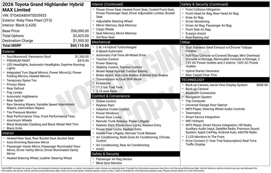 2026 Toyota Grand Highlander Hybrid MAX Limited