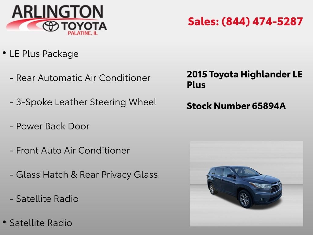 2015 Toyota Highlander LE Plus V6