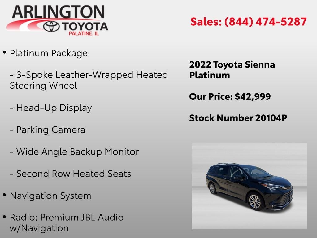 2022 Toyota Sienna Platinum 7 Passenger