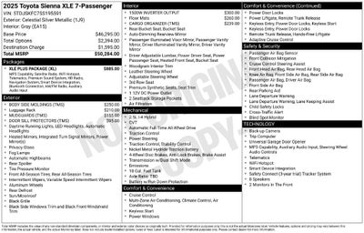 2025 Toyota Sienna XLE 7 Passenger