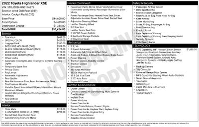 2022 Toyota Highlander XSE