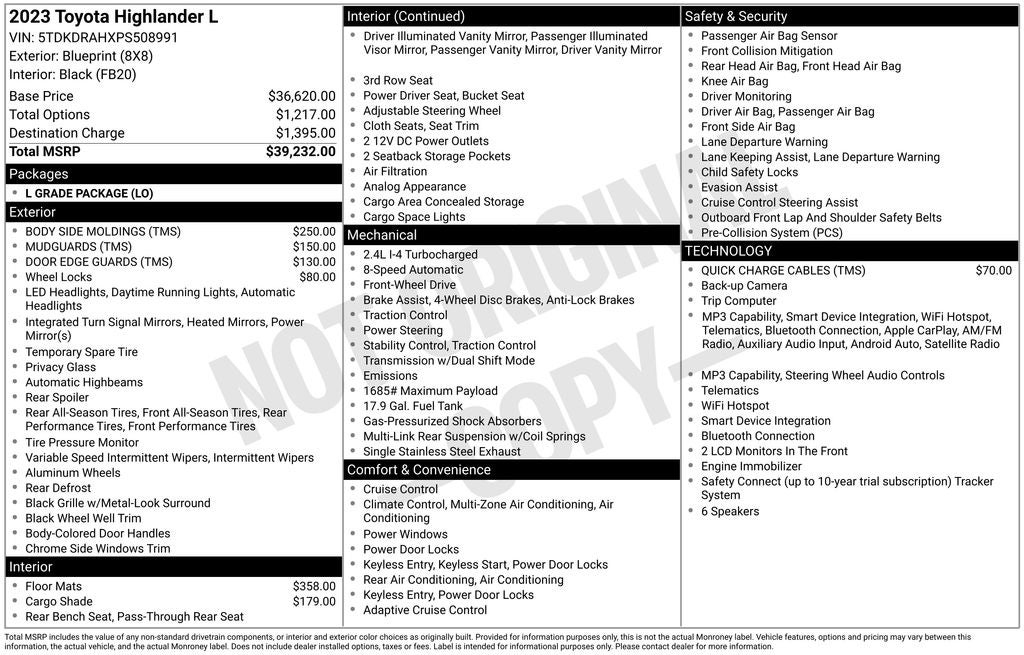 2023 Toyota Highlander L