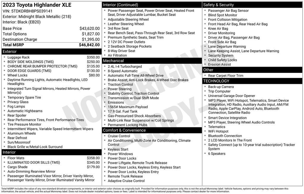 2023 Toyota Highlander XLE