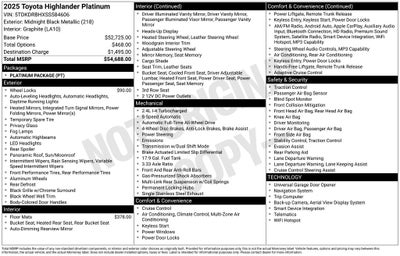 2025 Toyota HIGHLANDER Platinum