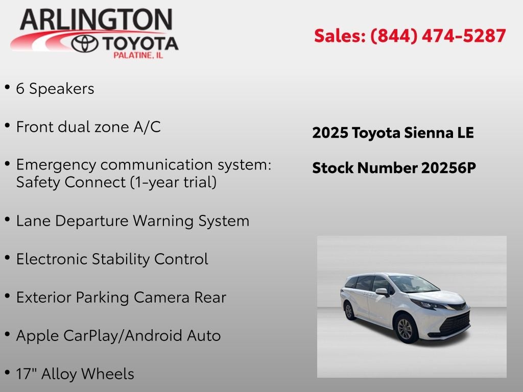 2025 Toyota Sienna LE 8 Passenger