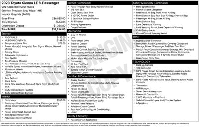 2023 Toyota Sienna LE 8 Passenger
