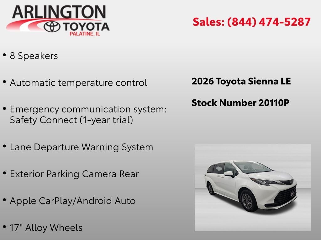 2026 Toyota Sienna LE 8 Passenger
