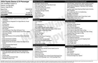 2026 Toyota Sienna LE 8 Passenger
