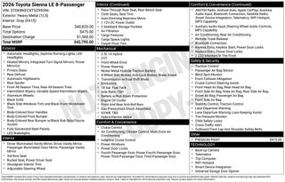 2026 Toyota Sienna LE 8 Passenger