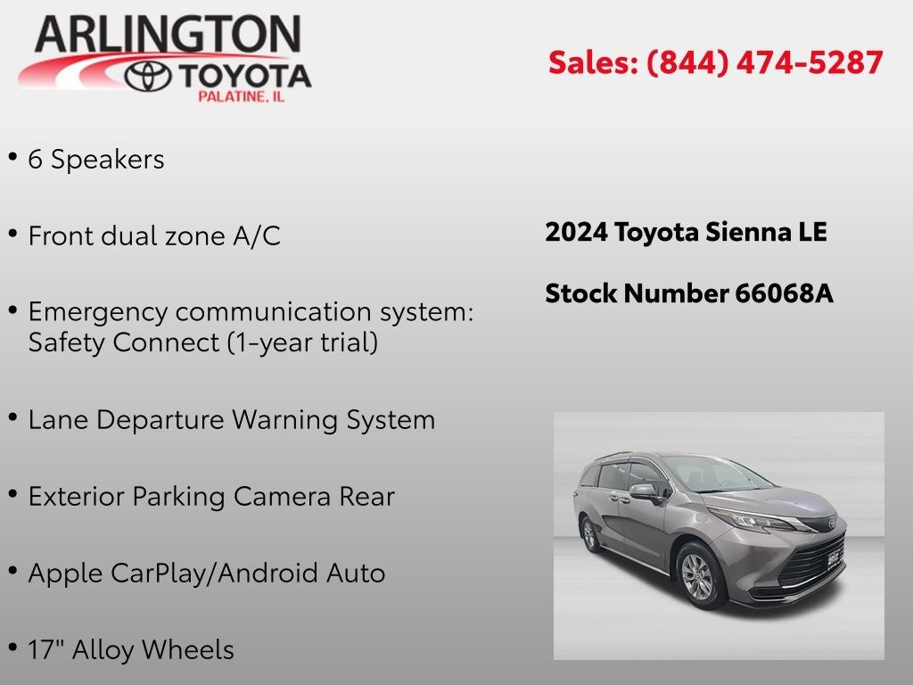 2024 Toyota Sienna LE AWD 8 Passanger