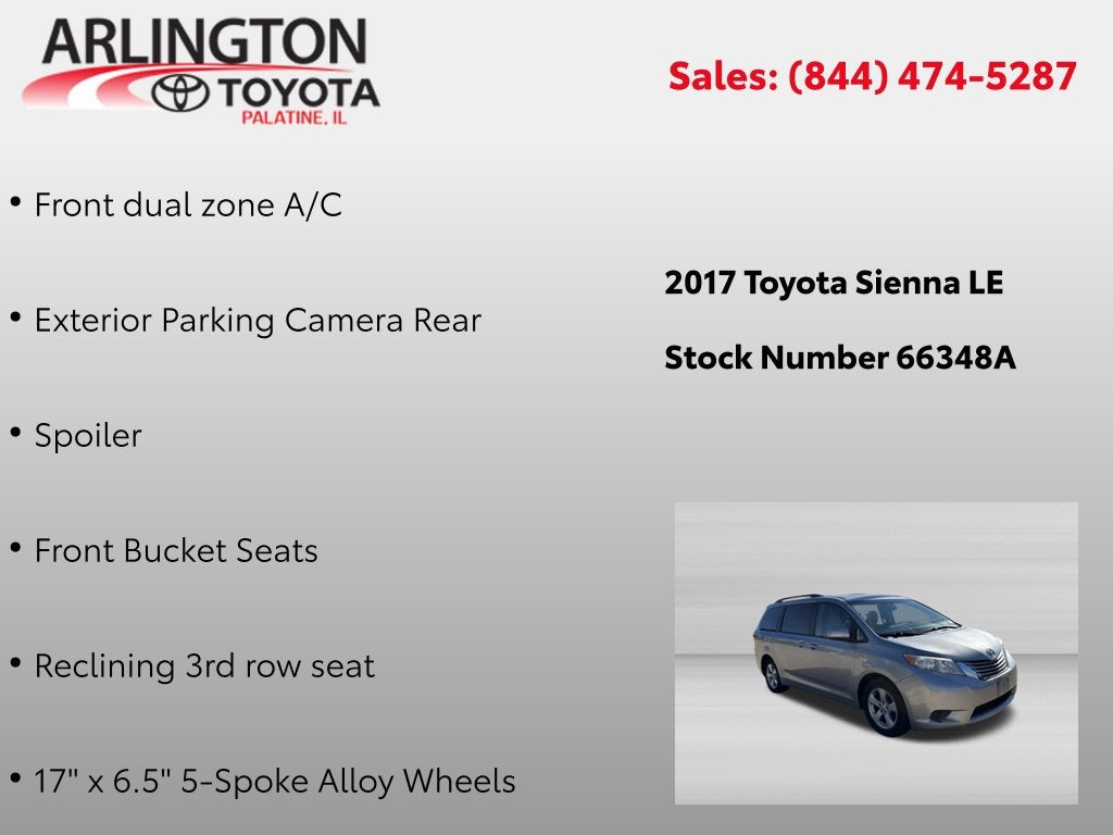 2017 Toyota Sienna LE 8 Passenger