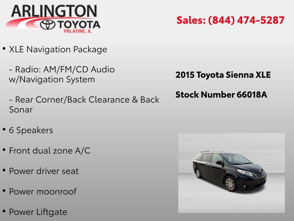 2015 Toyota Sienna XLE 8 Passenger