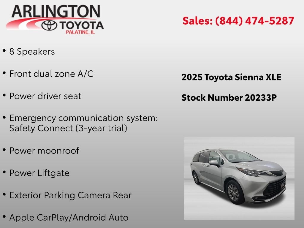 2025 Toyota Sienna XLE 8 Passenger