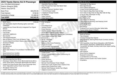 2025 Toyota Sienna XLE 8 Passenger