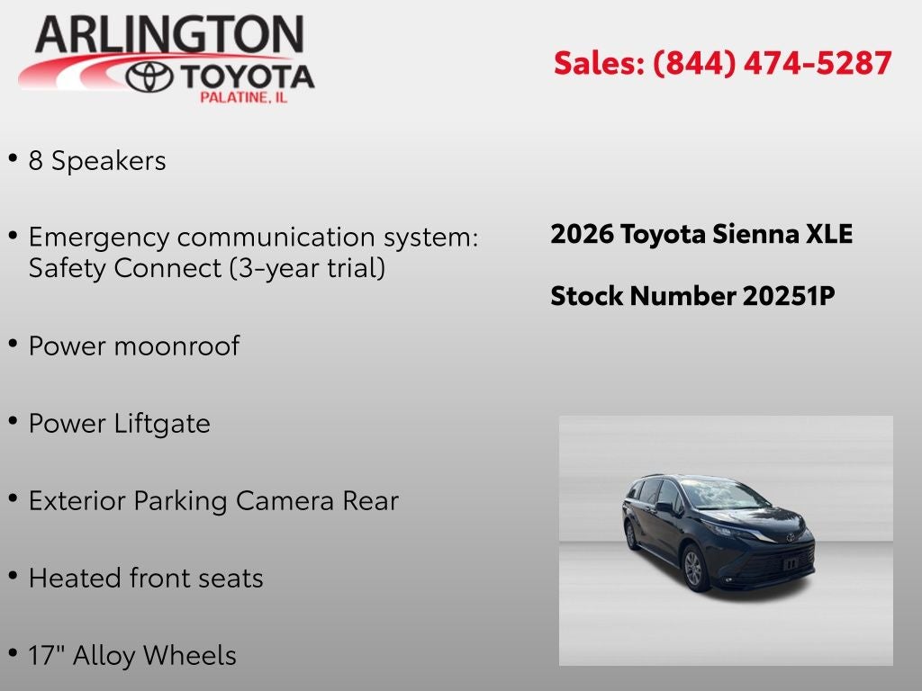 2026 Toyota Sienna XLE 8 Passenger