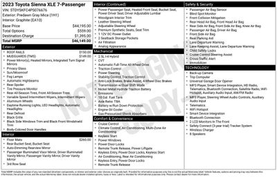 2023 Toyota Sienna XLE 7 Passenger