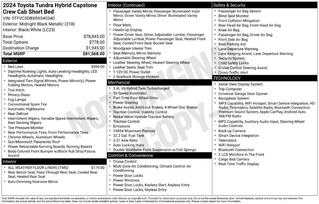 2024 Toyota Tundra Hybrid Capstone