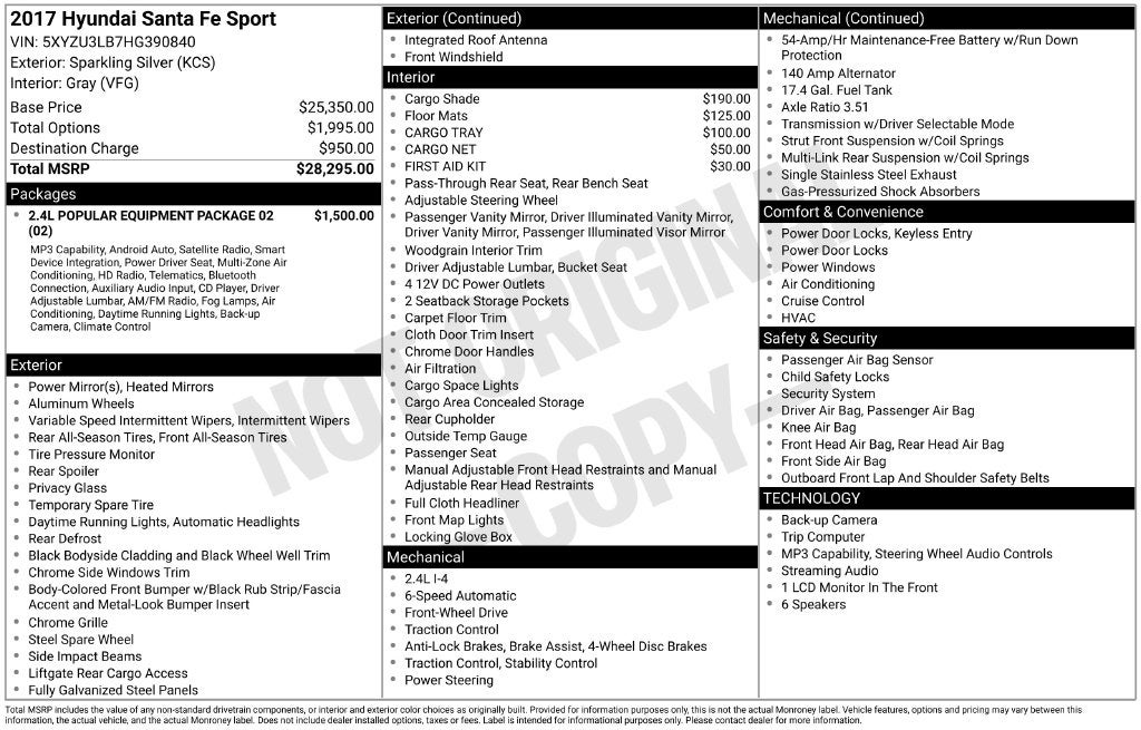 2017 Hyundai Santa Fe Sport 2.4 Base