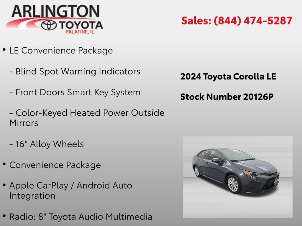 2024 Toyota Corolla LE w/ Convenience Package