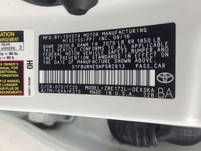 2017 Toyota COROLLA 50th Anniversary Special Edition