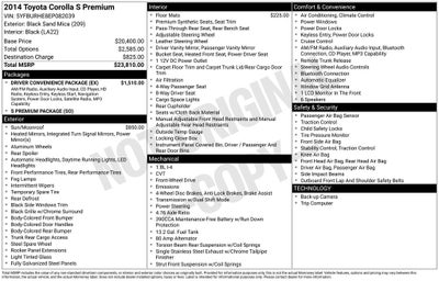 2014 Toyota COROLLA S Premium