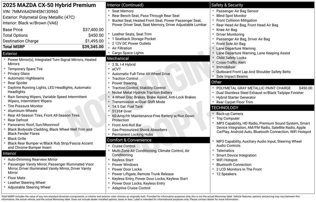 2025 Mazda Mazda CX-50 Premium