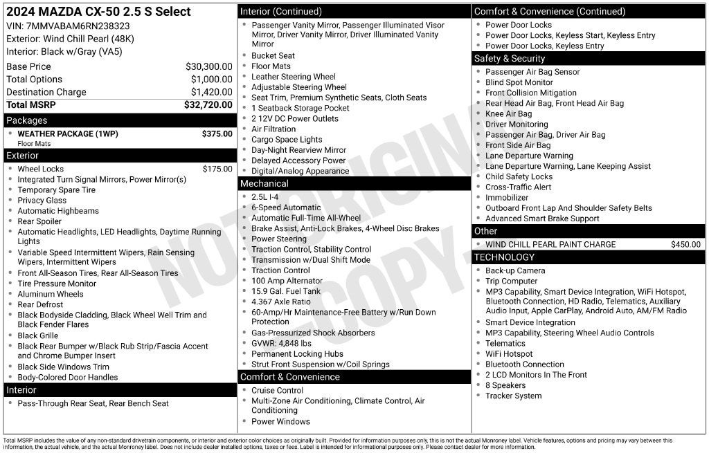 2024 Mazda Mazda CX-50 2.5 S Select Package