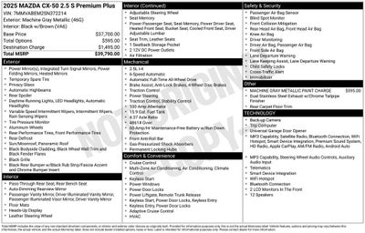 2025 Mazda Mazda CX-50 2.5 S Premium Plus Package