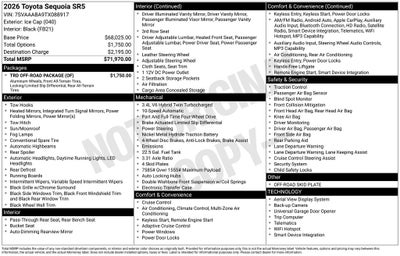 2026 Toyota Sequoia SR5 TRD Off-Road Package