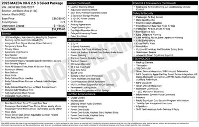 2025 Mazda Mazda CX-5 2.5 S Select Package