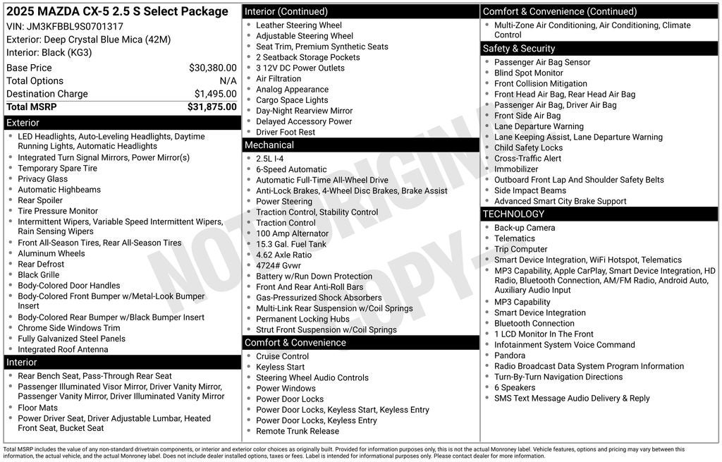 2025 Mazda Mazda CX-5 2.5 S Select Package