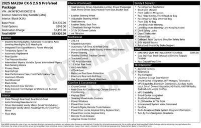 2025 Mazda Mazda CX-5 2.5 S Preferred Package