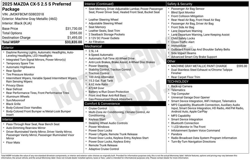 2025 Mazda Mazda CX-5 2.5 S Preferred Package