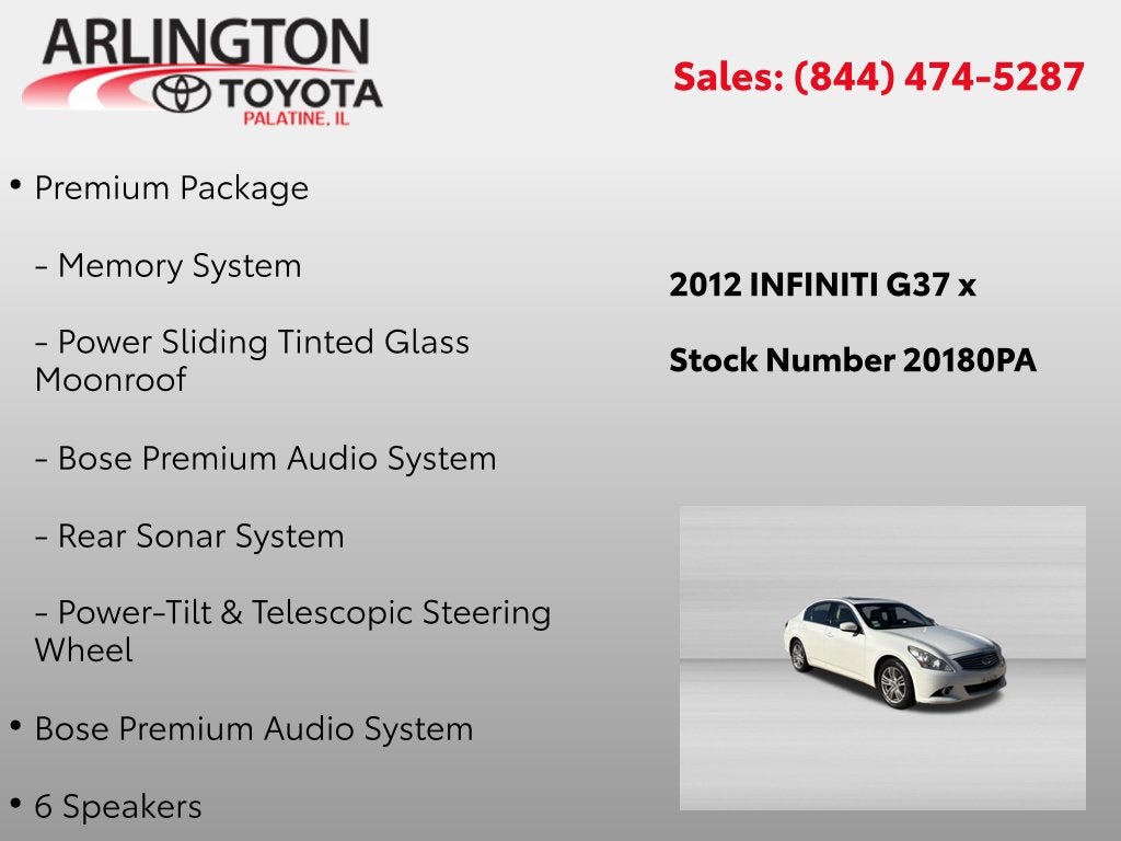 2012 INFINITI G37 X